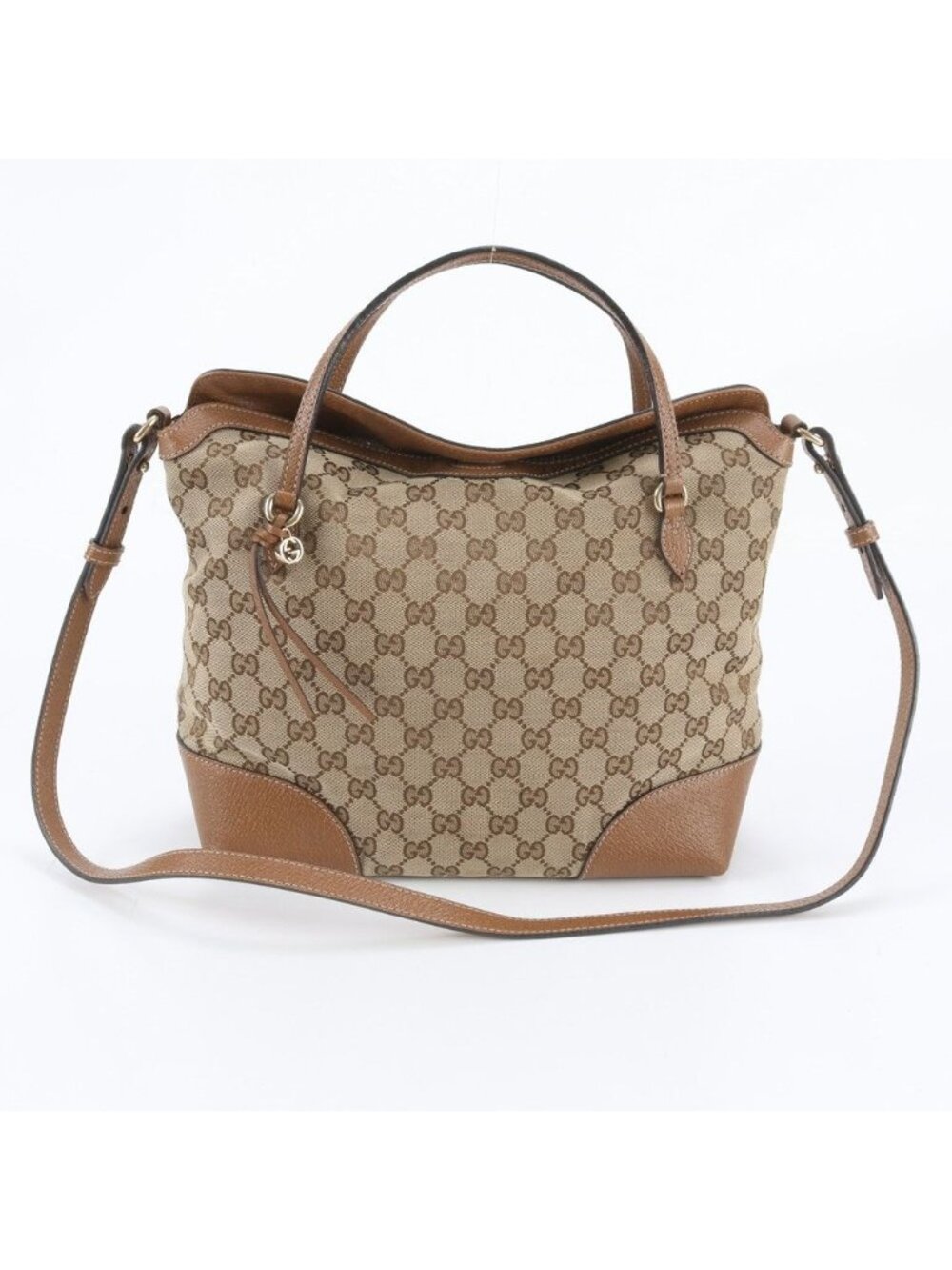 Gucci GG Canvas Bree Leather 2-Way Shoulder Bag Crossbody Hand
